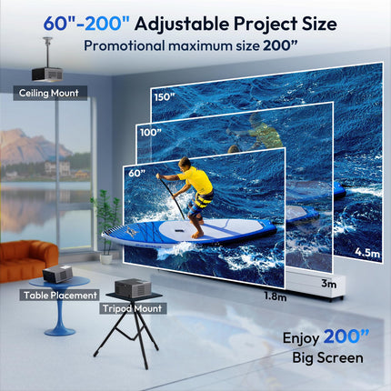 Projektor Google TV-ga, XGODY Sail2 600ANSI elektrilise fookusega nutiprojektor, natiivne 1080P Bluetooth WiFi projektor, 4K, automaatse korrektsiooniga kodukino pulgaga, eelinstallitud Netflix, 7000+ rakendust.