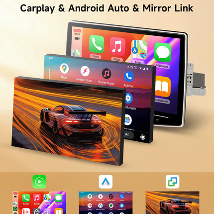 8-tuumaline 4G+64G juhtmevaba Carplay Android 13 autoraadio 1 DIN Android Auto GPS navigatsiooniga WiFi 10-tolline pööratav ekraan autoraadio peegli lingiga Bluetooth FM/RDS/DAB/EQ roolil juhtimine tahavaatekaamera