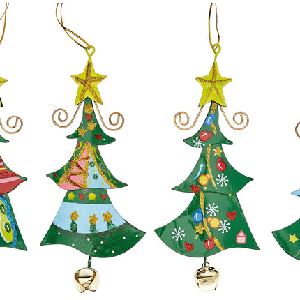 Small Foot Metal Pendant Christmas Tree, Christmas Decoration, Set of 4, 5147, Metal, Multi-Coloured, 1, 4