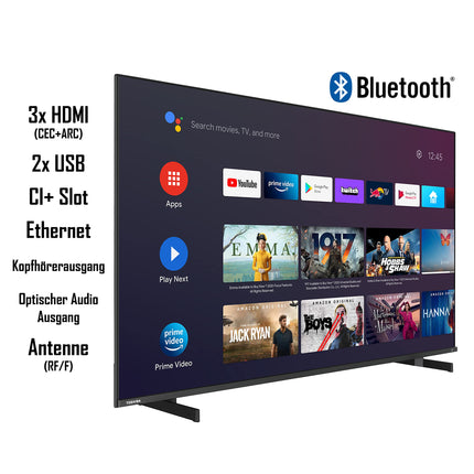 Toshiba 65UA5D63DGY 65-tolline televiisor / Android TV (4K Ultra HD, HDR Dolby Vision, nutiteler, Play pood ja Google Assistant, kolmekordne tuuner, Bluetooth) [2023], must