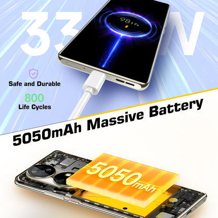 Ulefone Note 17 Pro Mobile Phone, Smartphone Without Contract 24GB RAM + 256GB ROM, 108MP + 32MP Camera with 6.78 inch Screen, 5050mAh Android 13 Smartphone Dual SIM 4G/OTG-White