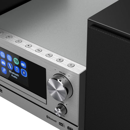 KENWOOD M-7000S-S - nutikas mikro-Hi-Fi süsteem internetiraadio, DAB+, CD/USB ja heli voogedastusega, hõbedane