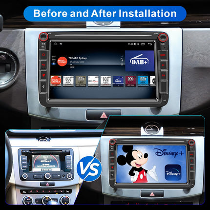Android autoraadio navigatsiooniekraaniga VW Golf 5 6-kohalisele Passat Sharanile Tiguanile, juhtmevaba Android Auto 8-tuumaline 4G+64G Golfi raadio Carplayga, 8-tolline VW Polo T5 Caddy raadio Bluetooth RDS FM GPS DAB+ WiFi