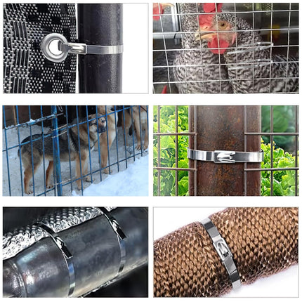 100 metallist kaablisidemet, 800 mm × 4,6 mm, roostevabast terasest metallist kaablisidemed, kandevõime 122 kg, roostevabast terasest kaabliside (304), sobib õhupuhasti mähkimiseks, aia ja välistingimustes kasutatavate varikatuste jaoks.