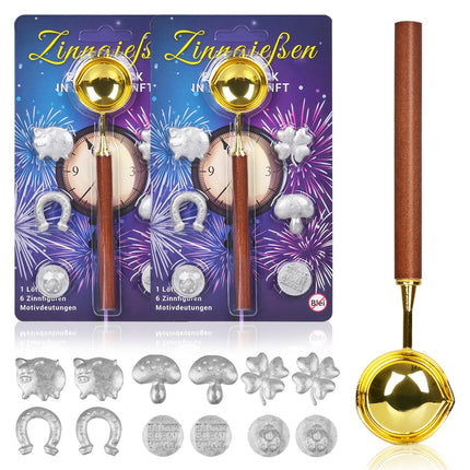 iZoeL tinavalu uusaastaöö valamiseks 12 tinafiguuri, 2 lusika, juhiste, oraaklivihikutega, tinavalu uusaastaööks, 2 tinakomplekti uusaastapeomängude valamiseks, uusaastaöö kombed, ennustamispeomäng