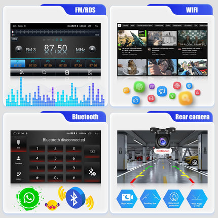 CAMECHO 4+64G 8-tuumaline navigatsiooniga autoraadio VW Passatile, Golfile, Jettale, EOSile, Polo Touranile, Seat Sharanile, 9-tolline Android 13 juhtmevaba Carplay Bluetooth-raadio tahavaatekaameraga ja Android Auto WIFI GPS FM/RDS +Canbusiga