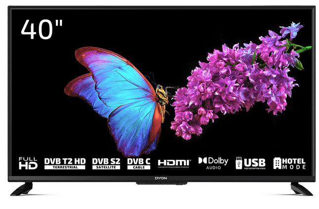 DYON Enter 40 PRO X2-100.3cm (40-inch) TV (Full HD, Triple Tuner (DVB-C/-S2/-T2), Hotel Mode, USB Media Player)