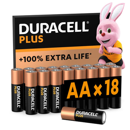 Duracell Plus AA patareid, 18 tk pakis, kauakestev võimsus, AA patarei koju ja kontorisse [Amazoni eksklusiivne toode]