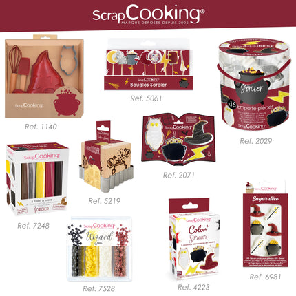 ScrapCooking – Ämber 16 Wizard küpsisevormiga – Metallist küpsisevormid – Väikesed koogivormid – Magic, Kingiidee küpsetamiseks Magic sünnipäevaks – 2029, Metallik
