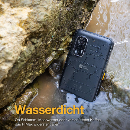 AGM H MAX lepinguta õues kasutatav mobiiltelefon 4G, 10000 mAh võimas nutitelefon Android 14, 4GB+128GB, 6,56-tolline HD+ ehitusplatsi mobiiltelefon IP68/Face ID/kahe SIM-kaardiga/NFC