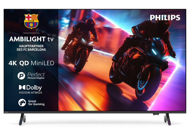 Philips Ambilight 65MLED910 Mini LED 4K nutiteler – 65-tolline ekraan koos P5 Perfect pildimootori Ultra HD, Titan OS, Dolby Visioni ja Dolby Atmos heliga