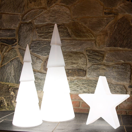 8 seasons design Shining Tree 3D LED Christmas tree round (100 cm, white) with color changer (15 colors), including bulb, XXL illuminated fir tree, Christmas decoration, winter decoration, for indoor and outdoor use