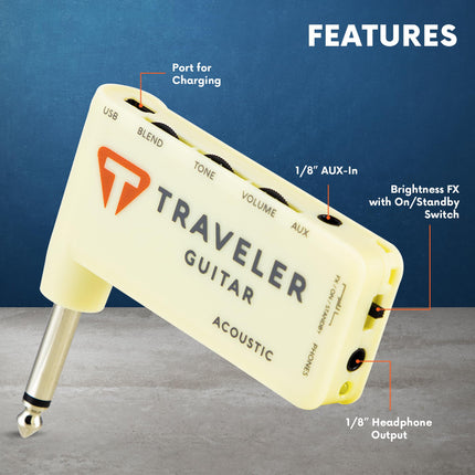 Traveler Guitar Headphone Amplifier – Acoustic (TGA-1A)