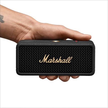 Marshall Emberton III Portable Bluetooth Speaker, Wireless, IP67 Dust and Water Resistant, Over 32 Hours Playtime - Black and Brass