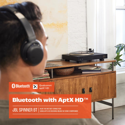 JBL Spinner BT – High-quality record player with Bluetooth and aptXTM HD – Black and Gold