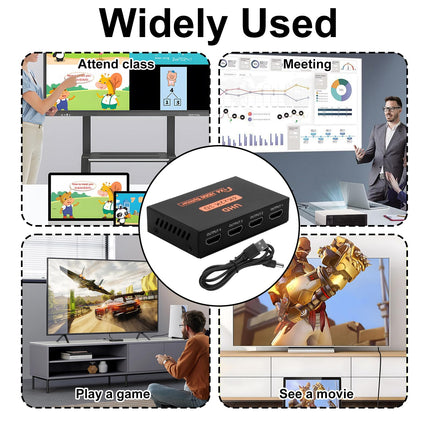 MxyVrix HDMI jaotur 1 sisend 4 väljund HDMI jaotur 4K 3D 1080P duplikaat/peegel monitorile, PS3/4-le, X-Boxile, HDTV-le, DVD-mängijale, projektorile, kvaliteetsele video- ja heliedastusele