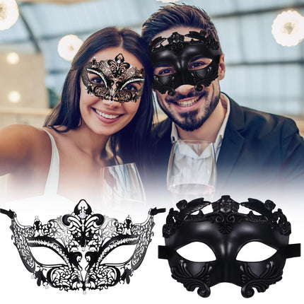 Oidea must maskeraadimask paaridele – vintage Vana-Rooma Kreeka Veneetsia mask pitsmaskid metallist halloweeni lõpupidu kostüüm ballile karnevalimask naistele ja meestele