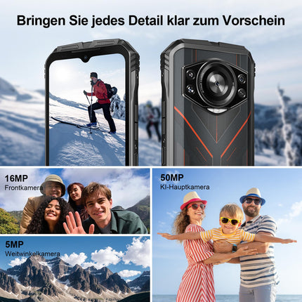 DOOGEE S Cyber ​​​​Õuetelefon ilma lepinguta Android 14 20GB(8+12)/256GB, 10800mAh, 50MP+16MP õuetelefon 6.6'' FHD+ kaheksatuumaline IP68 veekindel ehitusplatsi mobiiltelefon 4G kahe SIM-kaardiga/IP68/OTG/NFC/GPS 2024