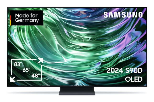Samsung OLED 4K S90D 65 inches (163 cm), UHD TV, OLED HDR+, 4K AI picture enhancement, Gaming Hub up to 144Hz, Dolby Atmos, OTS Lite, Knox Security, Smart TV, AI TV, Stiftung Warentest test score 1.7