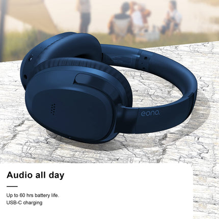 Eono mürasummutavad kõrvaklapid - juhtmevabad kõrvapealsed Bluetooth-kõrvaklapid - ANC Eonoheadphone 1 mitme režiimiga mürasummutusega, AUX, mikrofon, pehmed kõrvapadjad, 40-tunnine aku (sinine)