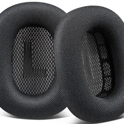 SOPROM kõrvapadjade vahetus Airpods Max kõrvaklappidele, kõrvapadjad vastupidava võrgu, pehme vahu ja magnetiga - mustad
