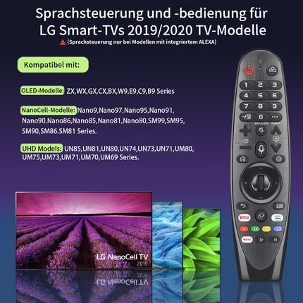 Gvirtue Magic Remote pult LG telerile Kaugjuhtimispult LG MR20GA AKB75855501 MR19BA MR18BA Magic Remote, ühildub LG Magic Remote puldiga LG nutiteleri LED OLED 4K Nanocell häälfunktsiooniga