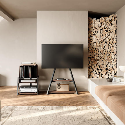 FITUEYES DESIGN Plaadimängijalaud Hifi riiul plaadimängijale vinüülplaatide kompaktne süsteem plaadimängija riiul moodne elegantne Eiffeli seeria