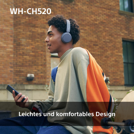 Sony WH-CH520 juhtmevabad Bluetooth-kõrvaklapid, kõrge helikvaliteet, kerge disain, kuni 50 tundi aku tööiga, kiire laadimine, ekvalaiser, selge kõnekvaliteet, iOS ja Android - roosa