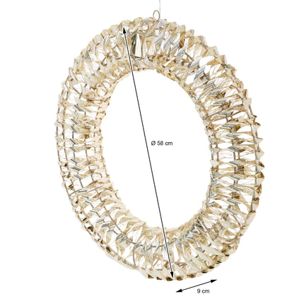 ECD Saksamaa LED-jõulupärg Ø58cm 960 sooja valge mikro-LED-iga ja taimeriga, IP44 veekindel sise- ja välistingimustes, 3D-metallist pärja LED-valgustus, rippuv pärjavalgusti, pärjavalgustusega pärja uksepärg, jõulukaunistus