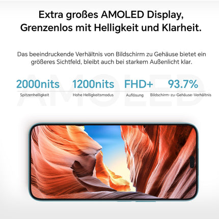 HONOR 200 Lite nutitelefon 5G, kahe SIM-kaardiga NFC Android-mobiiltelefonid ilma lepinguta (256G/8GB RAM, 6,7-tolline AMOLED Eye-Care ekraan, 4500 mAh, 108MP+50MP, Magic Capsule) Cyan Lake