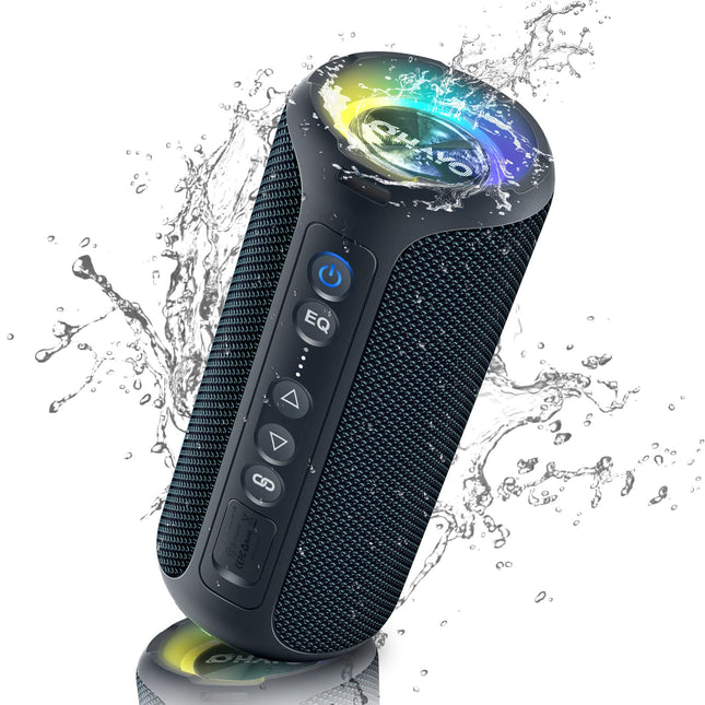 OHAYO Bluetooth Speaker 40W Portable Bluetooth Box with LED Light, Music Box with Enormous Bass, 360° Stereo Sound, IPX7 Water Resistant, 30H Battery, 3 Modes, Wireless Outdoor Speaker for iPhone