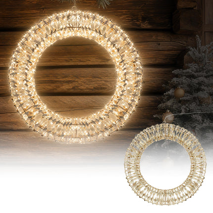 ECD Saksamaa LED-jõulupärg Ø58cm 960 sooja valge mikro-LED-iga ja taimeriga, IP44 veekindel sise- ja välistingimustes, 3D-metallist pärja LED-valgustus, rippuv pärjavalgusti, pärjavalgustusega pärja uksepärg, jõulukaunistus