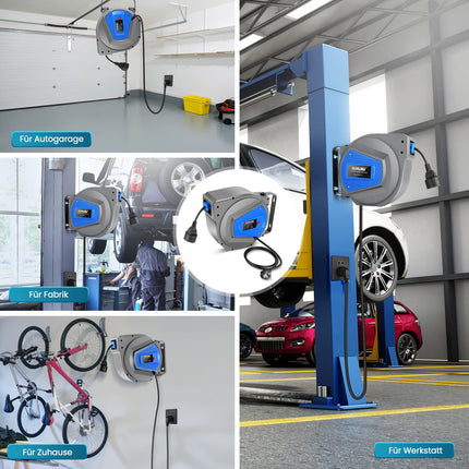 Himimi automaatne kaablirull 15m + 1m 1500W ~ 3000W kaablirull automaatne toiterull voolikurull, pikenduskaabel välisseinale kinnitatav, ülekoormuskaitse, seinale/lakke kinnitatav, 180° pööratav