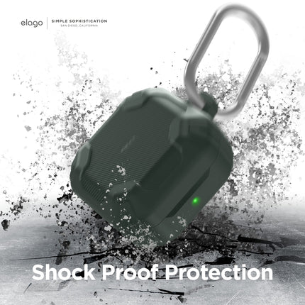 elago Armor Case Compatible with Samsung Galaxy Buds FE (2023), Galaxy Buds2 Pro Case, Compatible with Galaxy Buds2, Buds Pro Case, Compatible with Galaxy Buds Live Case (Dark Green)