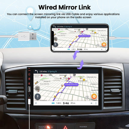 Hikity 1 DIN autoraadio, CarPlay, Android Auto, Bluetooth-ekraan, 7-tolline puutetundlik ekraan, FM-tagurduskaamera