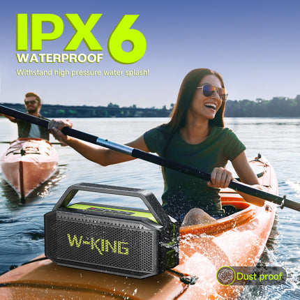 W-KING Bluetooth Speaker Music Box Large, (100W MAX) 60W IPX6 Speaker Boxes Bluetooth Box-Deep Bass, Portable Speaker Outdoor Party Soundbox Boombox, PowerBank/40H/TF Card/AUX/EQ/NFC
