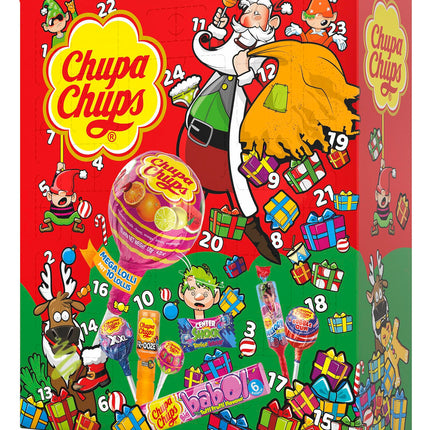Chupa Chupsi XXL advendikalender 2024, 24 luuki erinevate pulgakommide ja nätsudega, jõulukalender kommidena, 1x872g