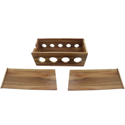 Insun cable box made of acacia wood, storage box for cables and power strips, cable management box, organizer for hiding cables 40 x 18 x 15 cm