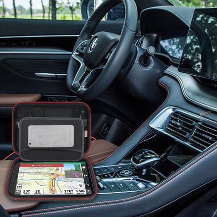 BOVKE kõva kandekott GPS-ile 10-tollise Garmin dēzl LGV 1010, Garmin Camper 1090, Garmin dēzl LGV1000 MT-D veoauto navigatsiooniseadme jaoks, võrgust tasku autolaadija jaoks, USB-kaabel, must