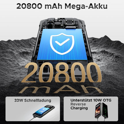 DOOGEE Fire 6 Max 5G välistingimustes kasutatav mobiiltelefoni termokaamera, 20GB+256GB 20800mAh 33W välistingimustes kasutatav nutitelefon ilma lepinguta, 50MP+20MP öönägemine, kaks 120M taskulampi, 6.78" FHD+ 120Hz, LED-tuli/NFC/Face ID/kaks SIM-kaarti