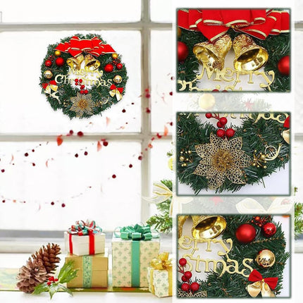 Christmas decoration wreath door, door wreath front door outside Christmas, Christmas wreath door wreath, ideal for decorating entrance doors, fireplaces, shop windows, rooms and Christmas trees, 30cm