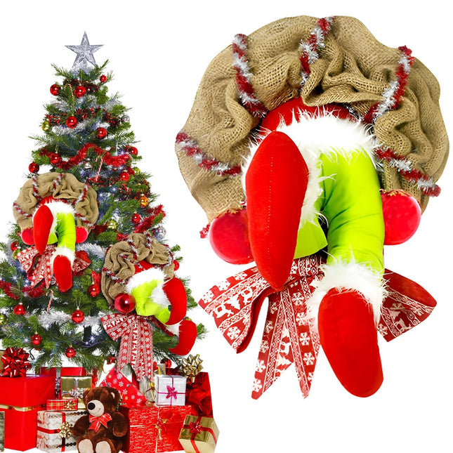 Christmas wreath decorations, plush legs Christmas decorations, Christmas elf body legs for Christmas tree, Christmas thief wreath, exquisite Santa Claus wreath, Christmas wreath Christmas decoration