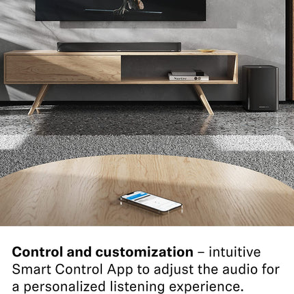 Sennheiser AMBEO Soundbar Plus teleri ja muusika jaoks – EL pistik + AMBEO Subwoofer teleri ja muusika jaoks – EL pistik – sügav, läbistav bass kuni 27 Hz – 8-tolline subwoofer 350 W D-klassi võimendiga