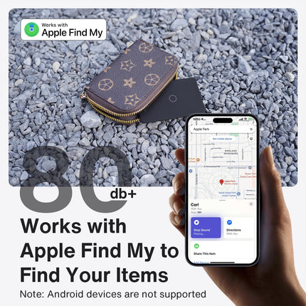 iVANKY rahakoti jälgimiskaart, laetav õhuke rahakotiotsija, õhusildikaart, mis töötab Apple Find My'ga (ainult iOS), pagasisiltide, passide, mobiiltelefoni esemete leidja, veekindel