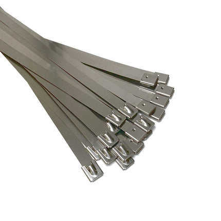 Premium stainless steel cable ties, SS304 stainless steel cable ties, metal cable ties, self-closing cable ties, marine grade metal cable ties (50, 12.0 x 500 mm)