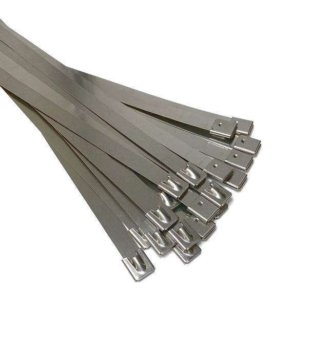 Premium stainless steel cable ties, SS304 stainless steel cable ties, metal cable ties, self-closing cable ties, marine grade metal cable ties (50, 12.0 x 500 mm)