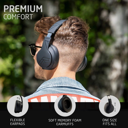 PowerLocus P6 Bluetooth kõrvaklapid, juhtmevabad kõrvaklapid superbassiga, 40-tunnine mänguaeg, mikrofon, häälassistent, passiivne mürasummutus iPhone'ile, Samsungile, iPadile, arvutile, sülearvutile, telerile - mustad