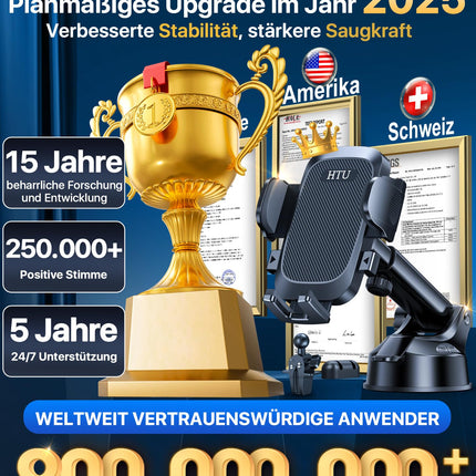 Sõjaväeklassi 4-ühes autotelefonihoidik tugeva iminapa ja klambriga, 360° pööratav, 40 kg imemisvõime, universaalne autohoidik iPhone 16 Pro Maxile, 15, 14, 13, Samsung Galaxy S24 jne., kahvatu must