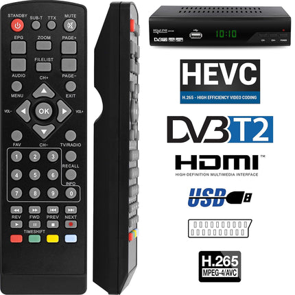 hd-line 2910 DVBT2 Receiver Full HD 1080P 4K for TV (HEVC/H.265 HDMI SCART, USB 2.0, DVBT-2, DVB-T2, DVB T2, DVBT 2), Receiver, Resiver, Receiver, Black, Echosat 20910 S, 2910echo