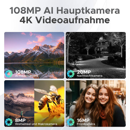 DOOGEE S118 PRO Outdoor Handy 5G, Dimensity 7050, 24GB +512GB,10800mAh/33W, 108MP+20MP Nachtsicht Outdoor Smartphone Ohne Vertrag android 14, 6.6”FHD+ 120Hz, Baustellenhandy,5G Dual SIM/WiFi 6/NFC/OTG